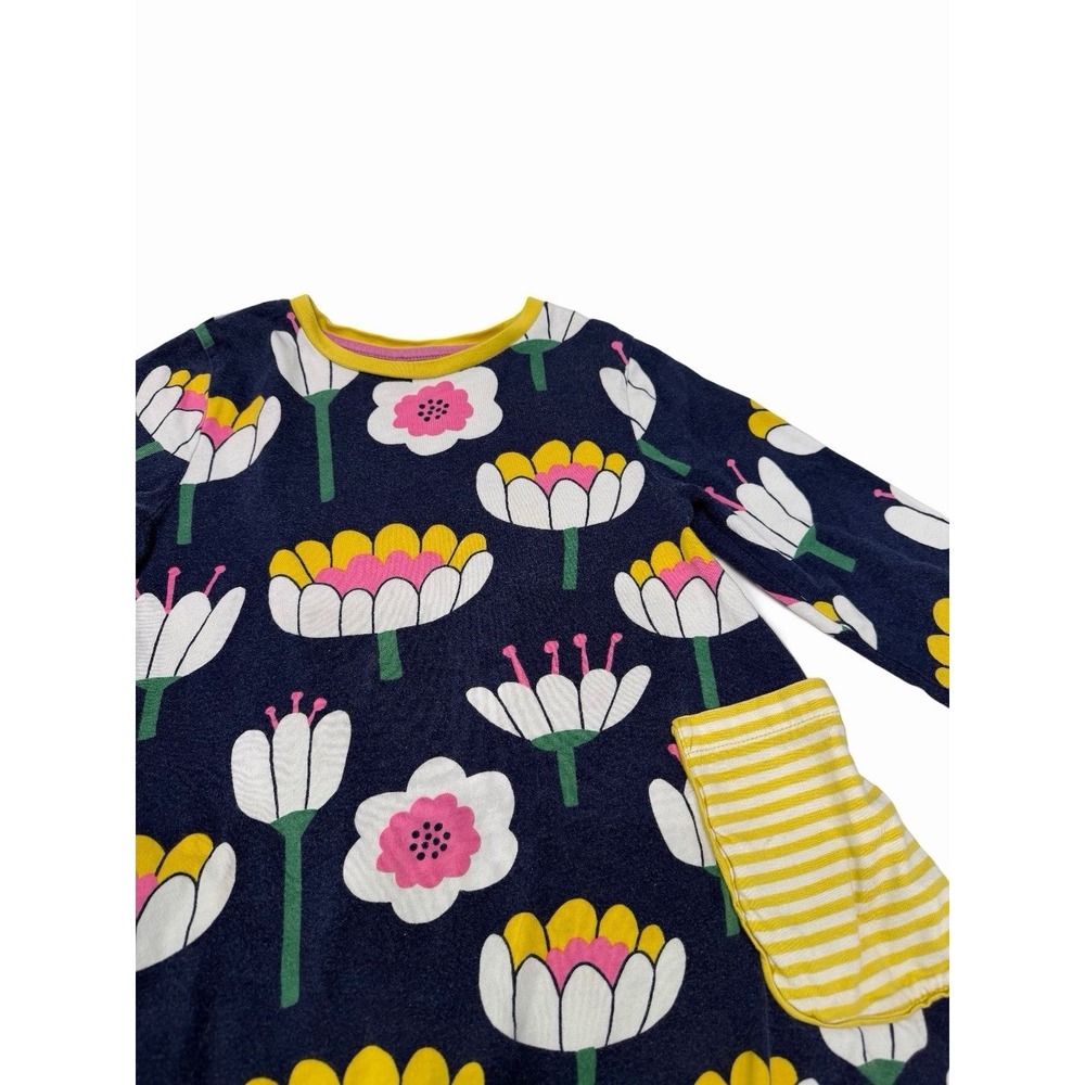 Mini Boden Girl Long Sleeve Dress Flowers Print Size 7/8